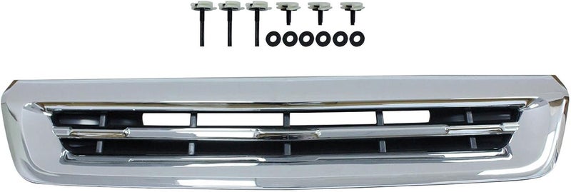 LOSTAR Front Upper Bumper Cover Grille & Skid Plate Primed Fit for 2017-2019 Silverado 2500 HD 3500 HD, Chrome Hood Ornamentation Vent Grille - Image 4